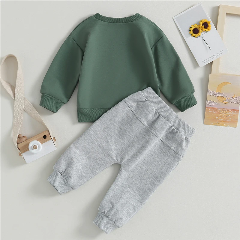 Autumn Baby Clothing Set Cotton Letter Print Boys Hoodie Suit Toddler Boys Clothes Set 2Pcs Sweatshirt+Jogger Pants
