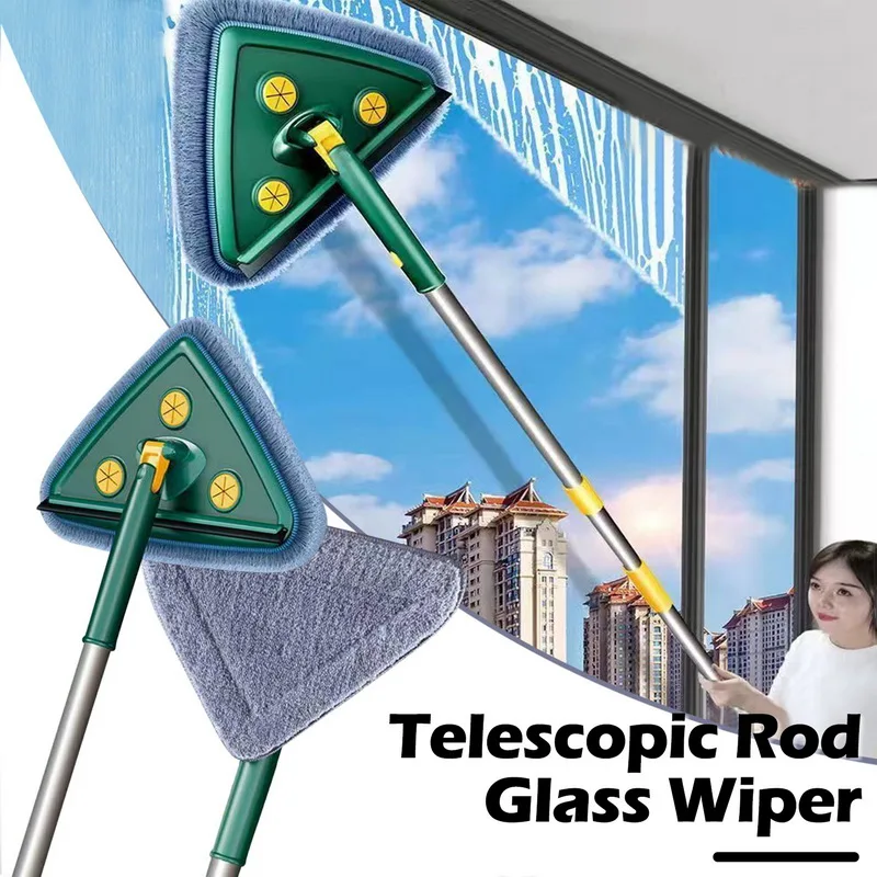 Triangle Window Cleaning Mop Multifunctional Retractable Pole Glass
