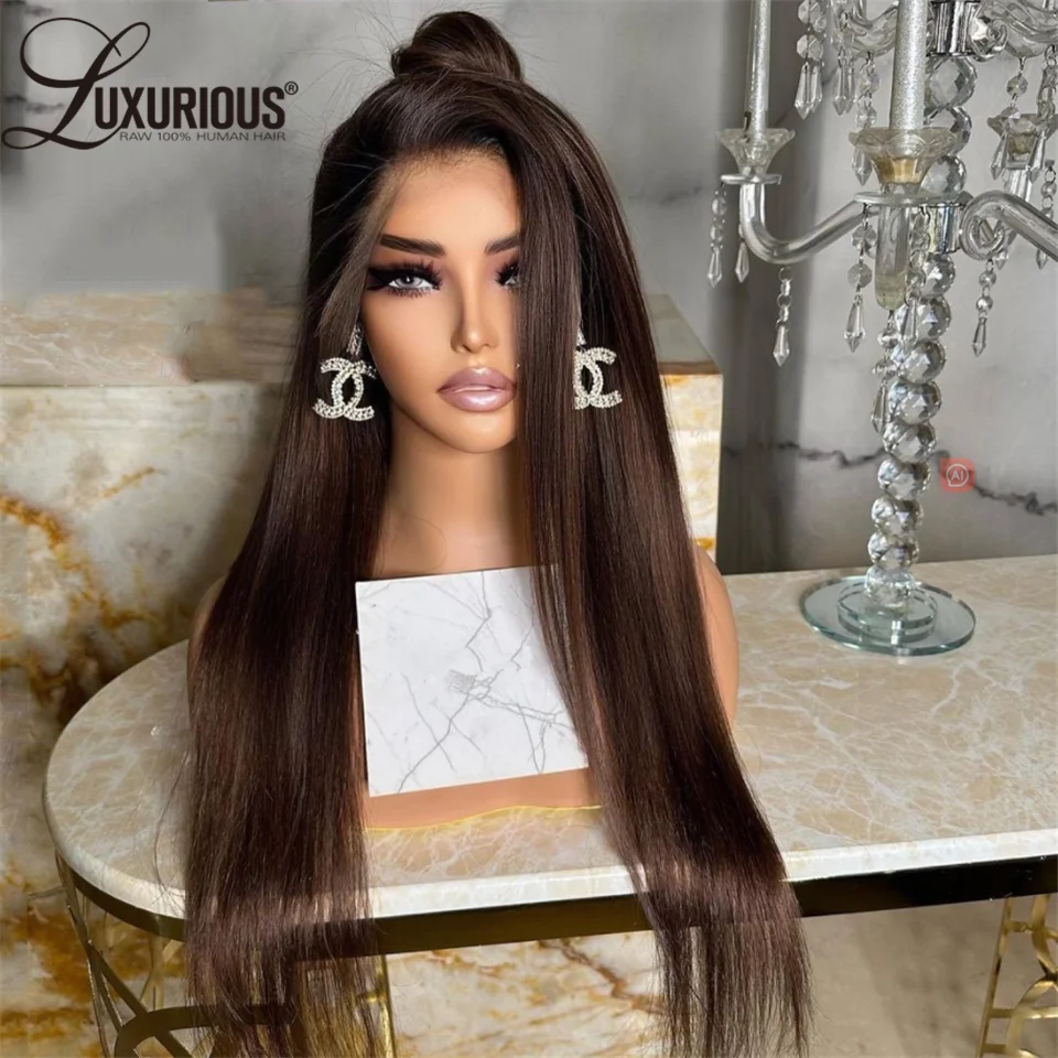 Dark Brown Beauty Lacefront 24-26 inches!! Amazon.com : Hermosa 13x4 Chocolate Brown Lace Front Wigs  main image 2