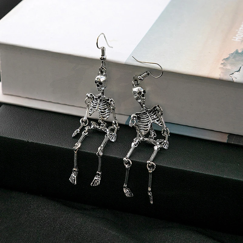 Halloween Vintage Skeleton Skull Dangle Earrings for Women Jewelry Party Gifts Aretes De Mujer Modernos