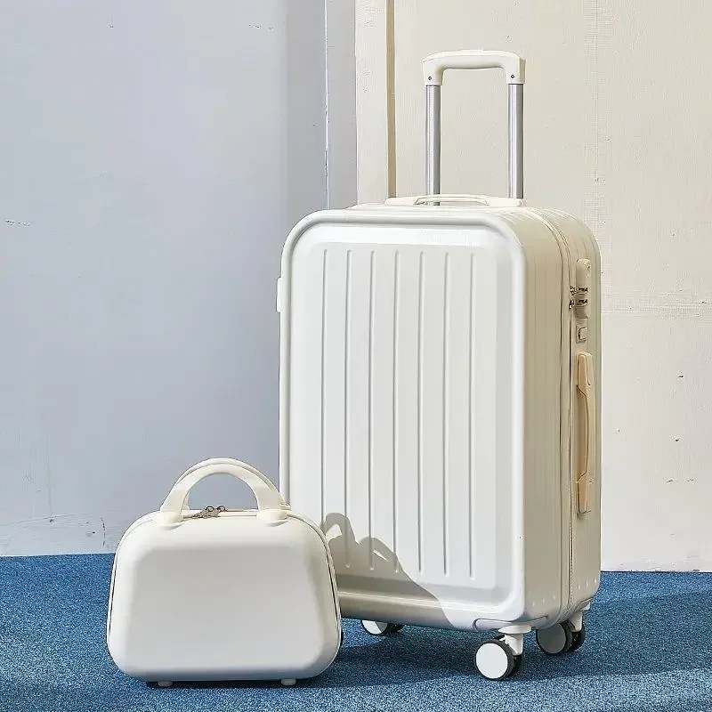 2024 New Combination Suitcase USB Charging Port with Cup Holder Large Capacity Trolley Case Travel Luggage Rugged Lockbox
