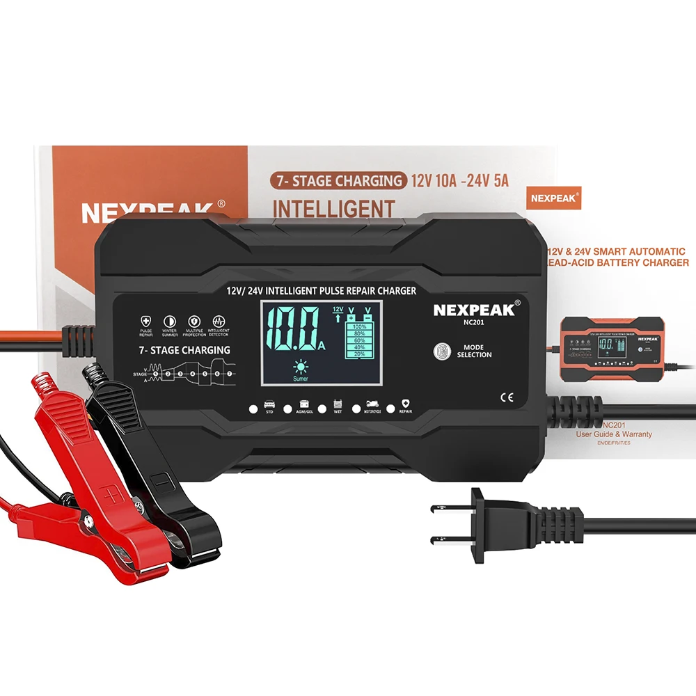 Caricabatterie Auto Intelligente 12V 15A / 24V 8A – Per Batterie Piombo-acido E LiFePO4, Con Compensazione Temperatura E Riparazione Impulsi