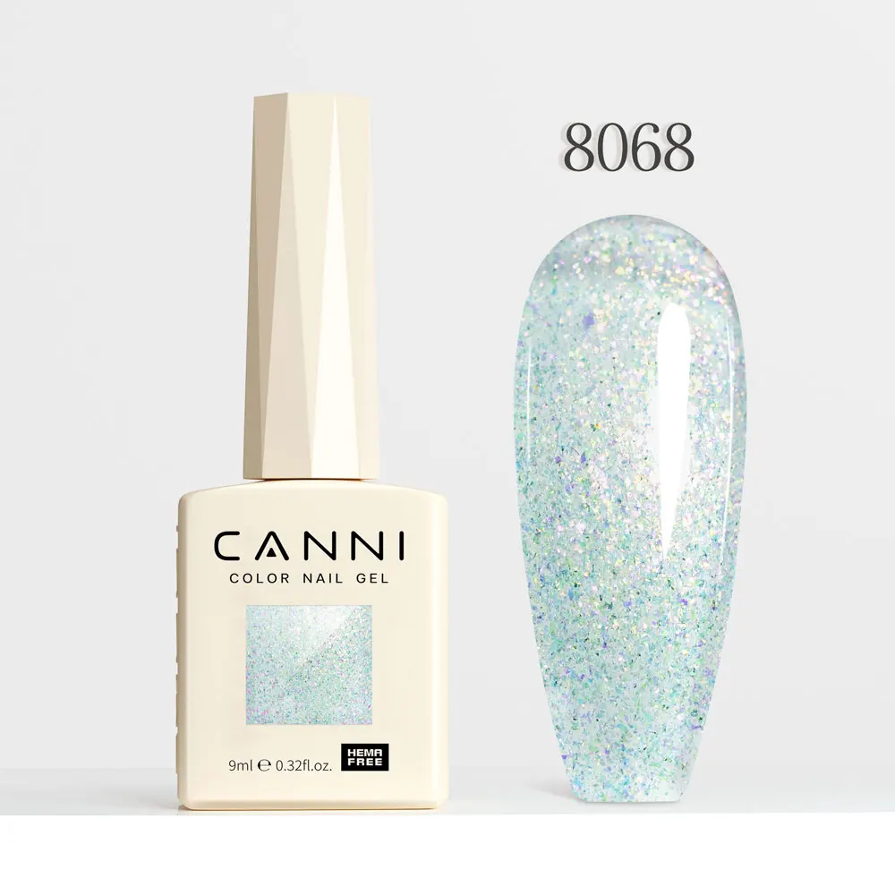 CANNI Super Glossy Glitter Cat Eye Nail Gel Polish - Hema Free Diamond Top Coat, Semi-Permanent UV LED Varnish