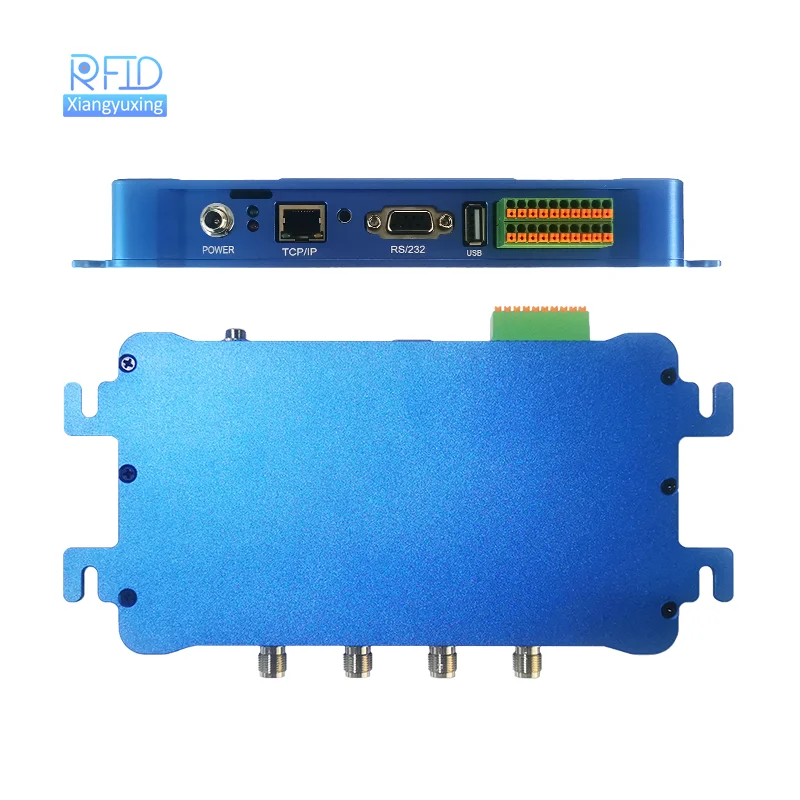 RS232/RS485 TCP IP WIFI 출입 통제 RFID 고정 리더기 4 안테나 포트 860-960MHz 주파수 출입 통제 카드 리더기용
