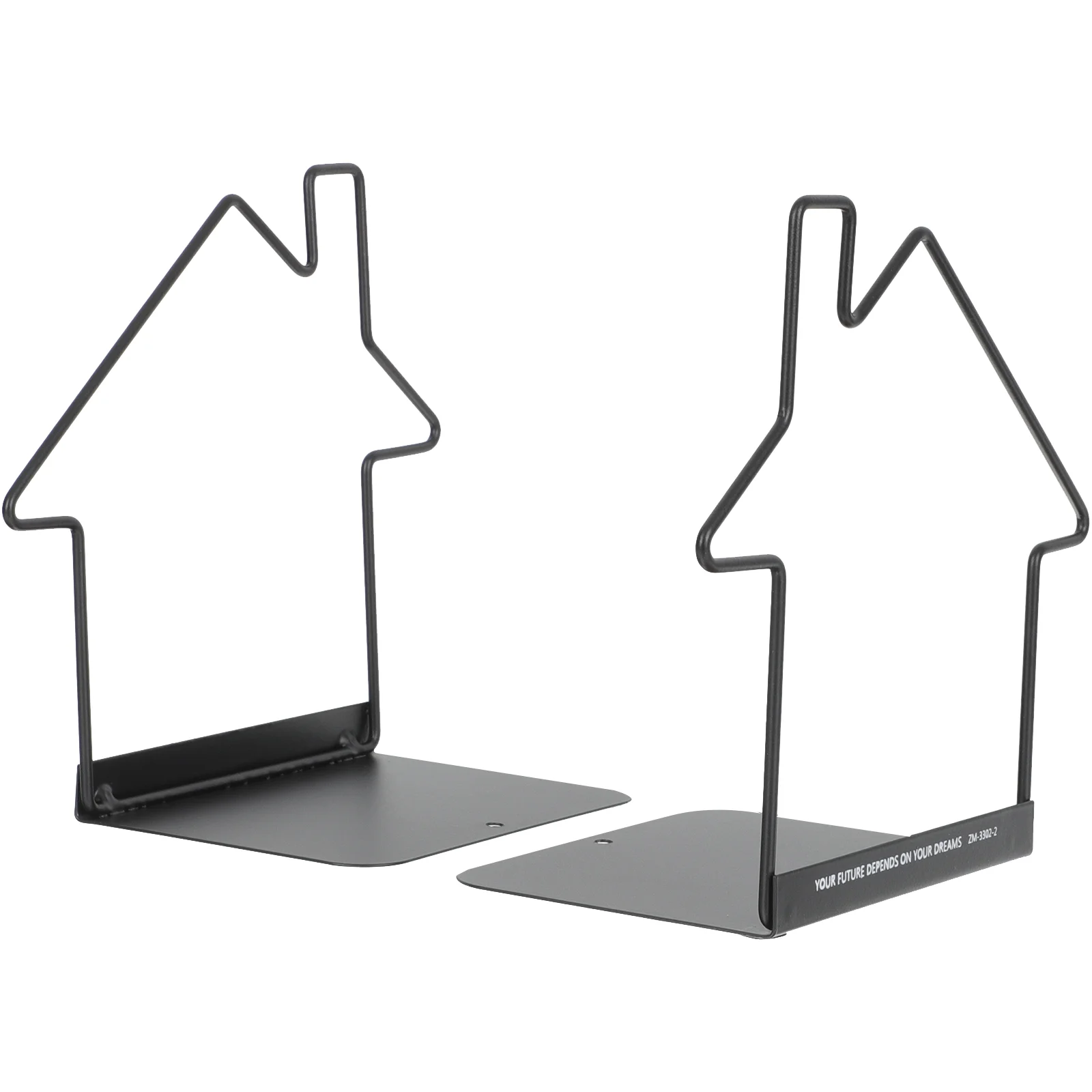 

2 Pcs Iron Book Stand Cases Bookends for Shelves Crafted Holders Organizer Coffee Table Metal Shelf Girl Stands