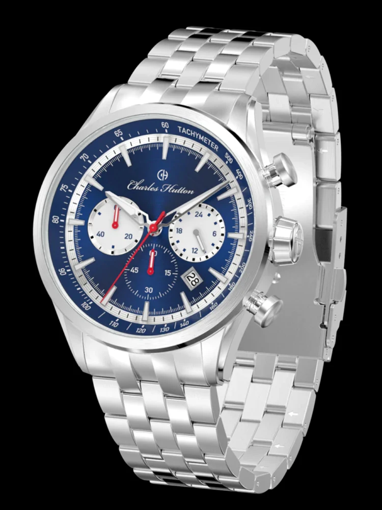 

Sports Chronograph Watch Men VD53 Chrono Watch 44mm Quartz Wristwatches Top Brand Charles Hutton 10Bar Water Resistant Clocks