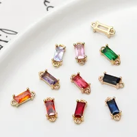 BenS Geometric rectangle connectors for Jewelry making Brass cubic zirconia charms connectors DIY Jewelry material wholesale P10