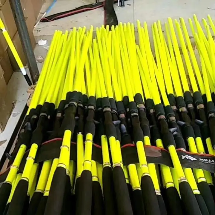 Two-Section Glass Steel Fiing Rod Soft Tail M-Tune Boat ore Rt Fiing Gear Straight Handle Hollow Design for River Fis...