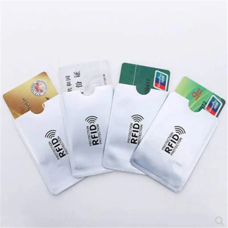 Card sleeve card sleeves card holder credit card holder 10pcs Anti-Scan Card Sleeve Credit NFC RFID Card Protector Anti-magnetic Aluminum Foil Portable Bank Holder Case Protection