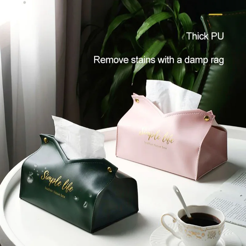 Tissue Box 1pc Leather Napkin Holder Car Home Living Room Decoration Bedroom Kitchen Desktop Nordic Storage
