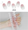 20Tips Nude Semi-Cured Gel Nail Patch Slider Waterproof Long Lasting Solid Color Full Cover Gel Nail Sticker UV Lamp Needed 1