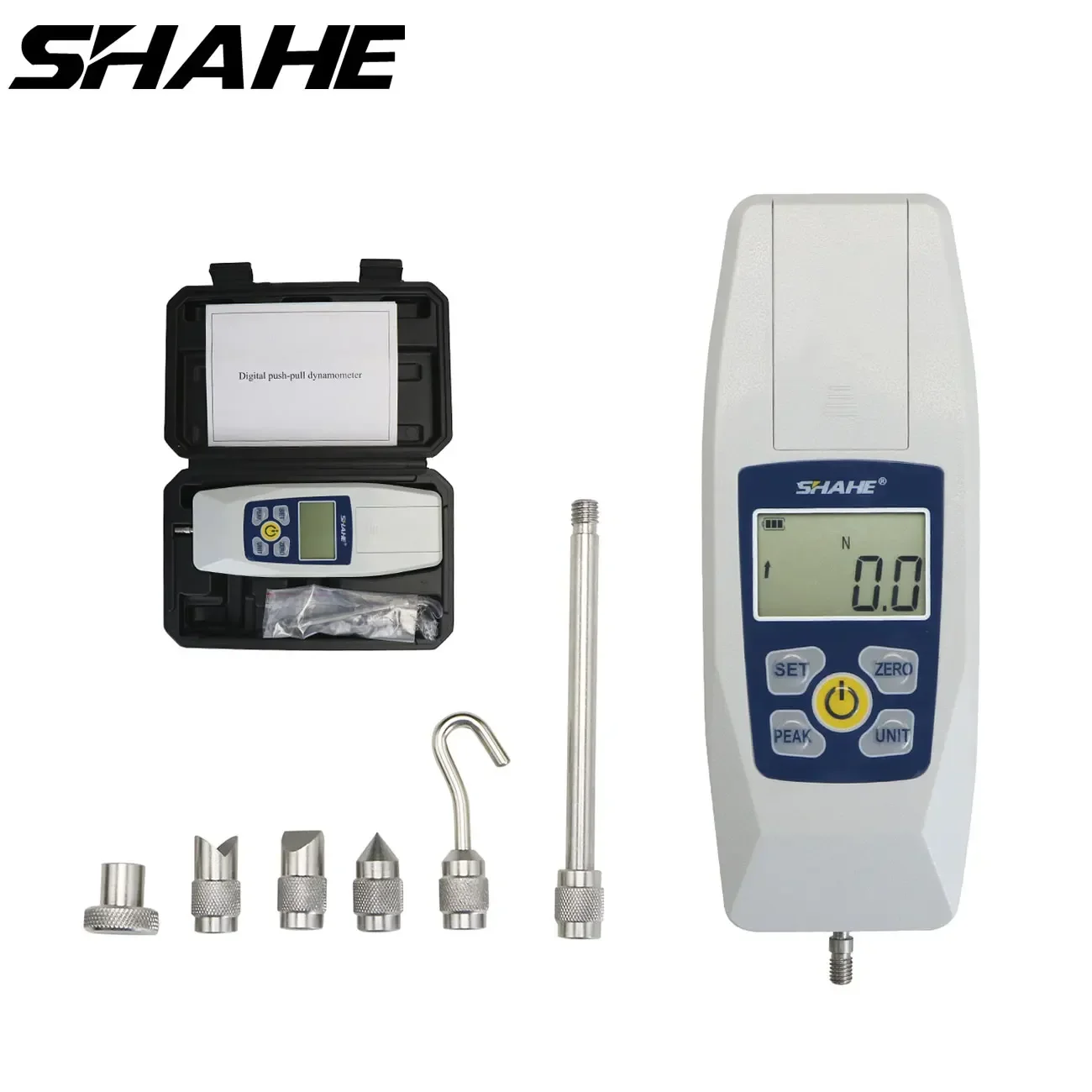 SHAHE Mini Dynamometer for tension and compression testing N kg lb oz digital force gauge push and pull tester meter