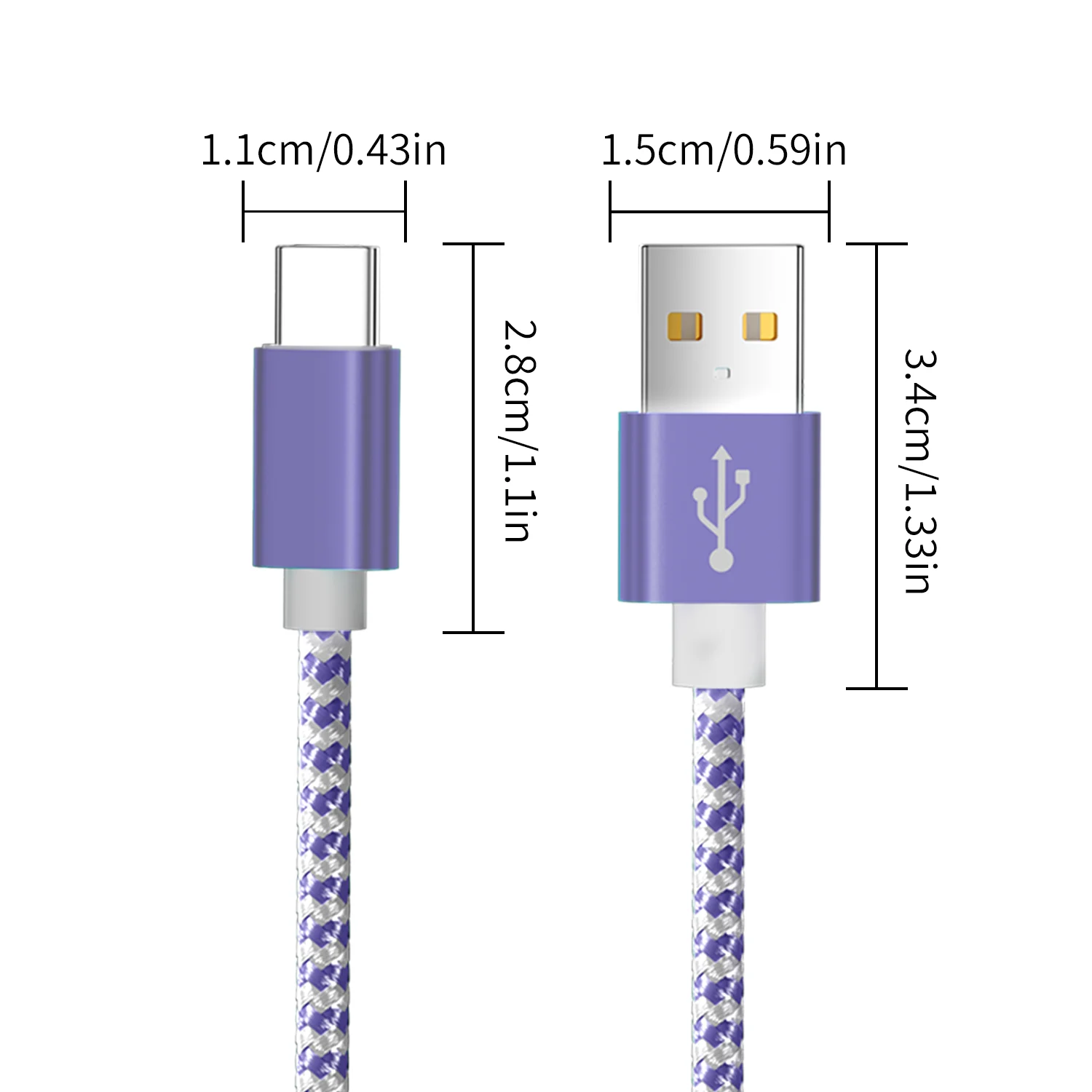 USB to USB C 케이블, 3A 고속 충전 케이블, 아이폰 17 16 15 Pro Max, 삼성 갤럭시 호환 브레이디드 USBC 케이블, 2/4/6개입
