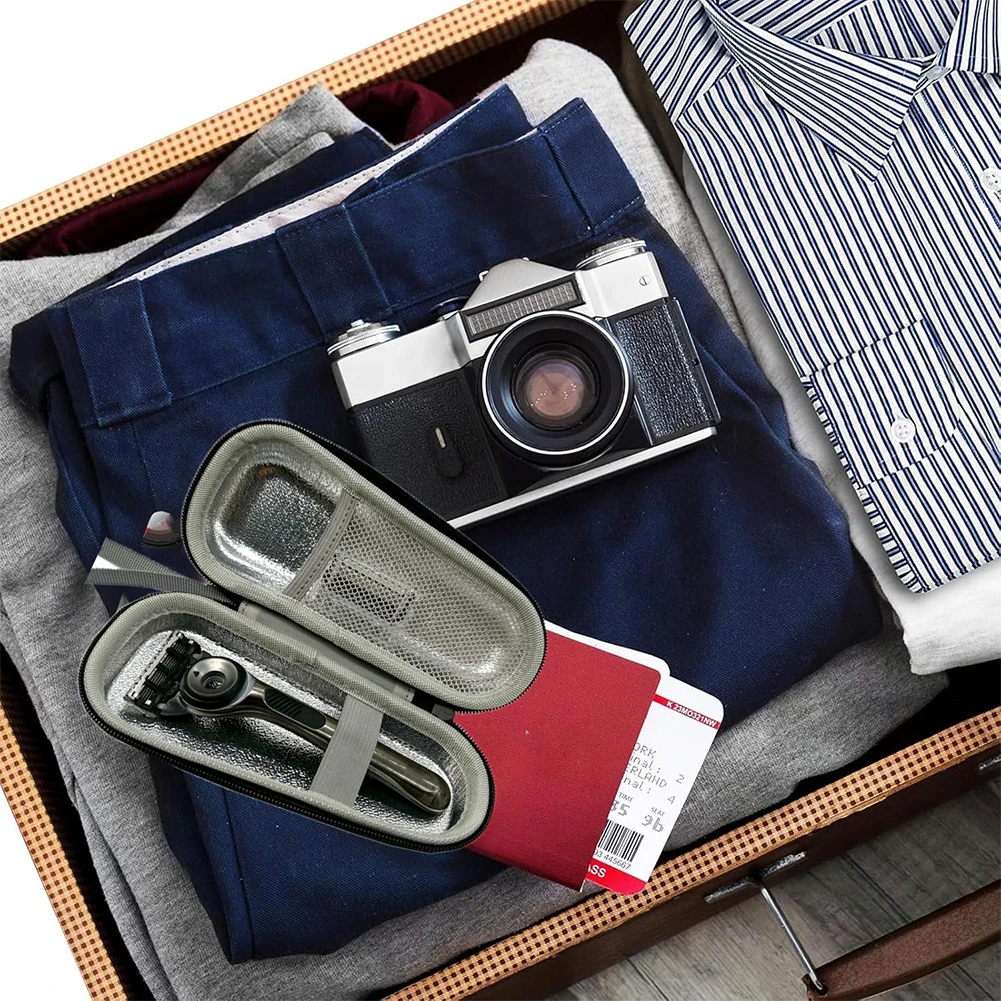 For Gillette Fusion 5 Razor Hard EVA Travel Case Shockproof Razor Travel Case with Mesh Pocket Shaver Carry Bag Shaver Hard Case