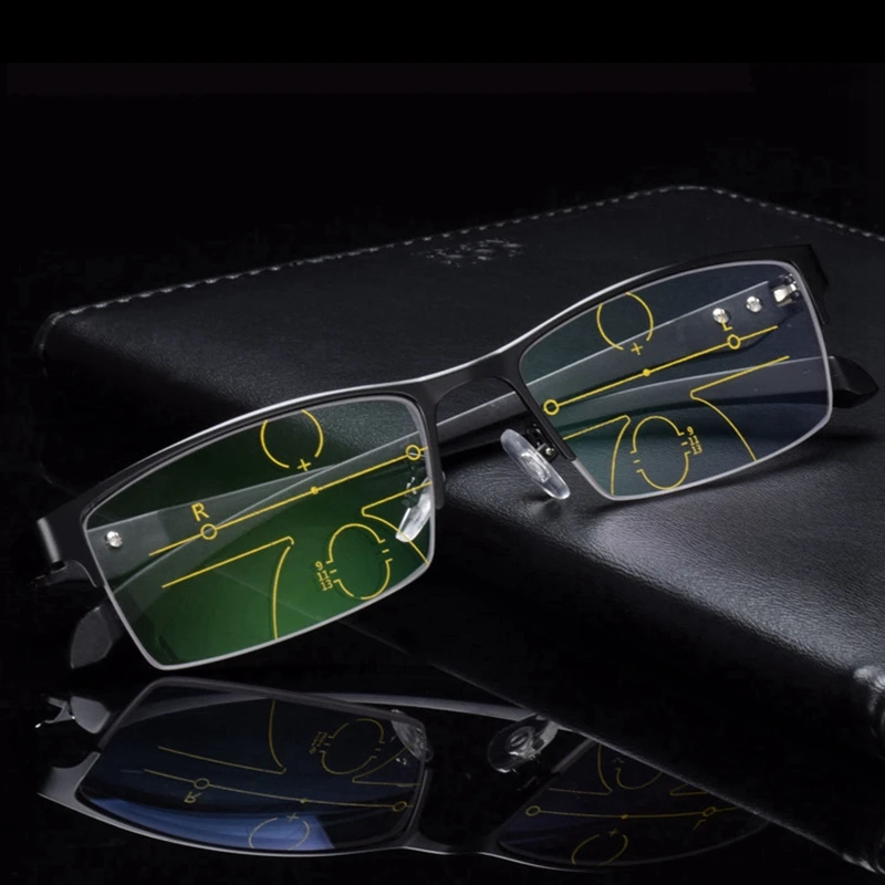 TR90 Occhiali da lettura multifocali in titanio Fotocromatici Uomo