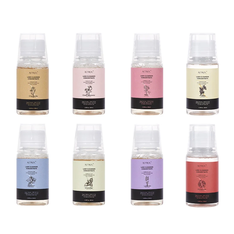 

60ml Lash Shampoo Concentrate No Stimulation DIY Professional Eyelash Extension Bath Foam Cleanser Makeup Remover Brush Kit