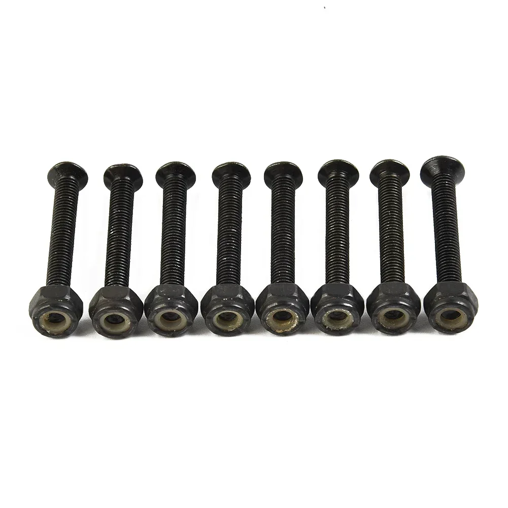 10mm Gasket Riser Pads 40mm Bolts For Skateboard Longboard Double Rocker Rubber Pads Metal Bolts 1Set 8 Screws 2 Spacers 16Pcs