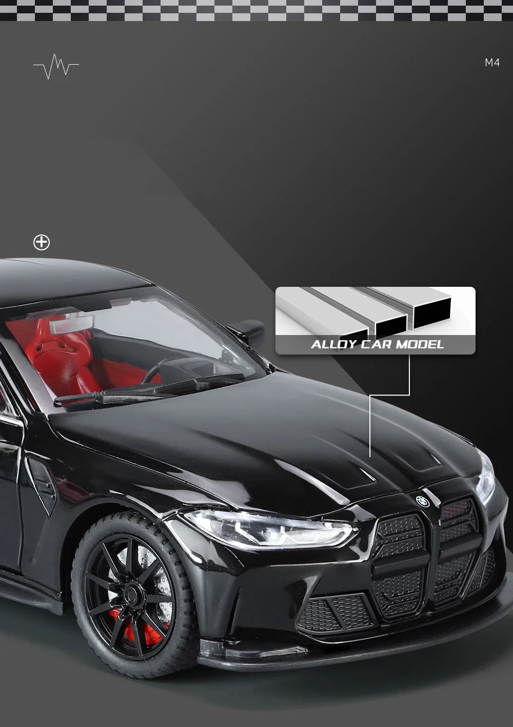 Modellino BMW M4 GT3 1:24 In Lega Di Zinco - Auto Sportiva Da Collezione | Regalo Per Appassionati - Foto 2