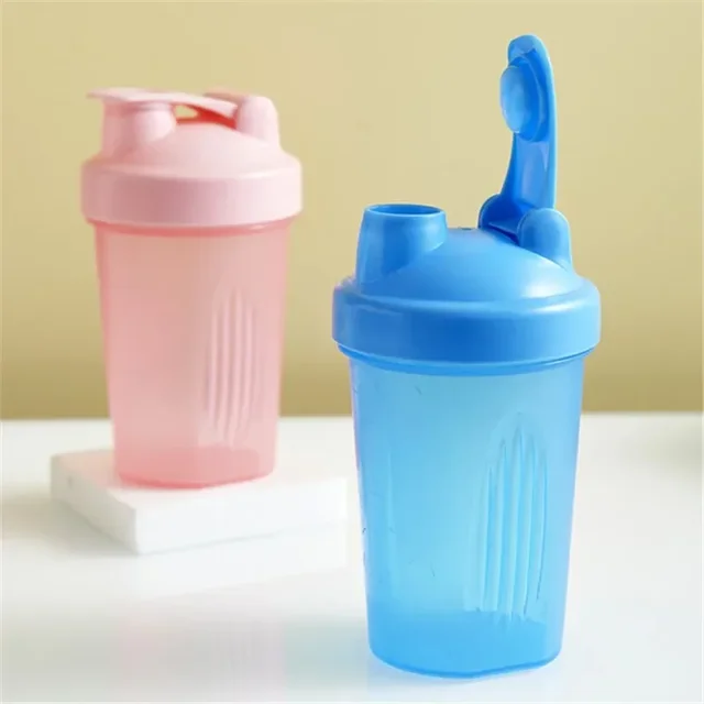 Sport Shaker Bottle 400ML Whey Protein Powder Mixing Bottle Sport Fitness Gym Shaker Outdoor Portable Plastic Drink Bottle 3