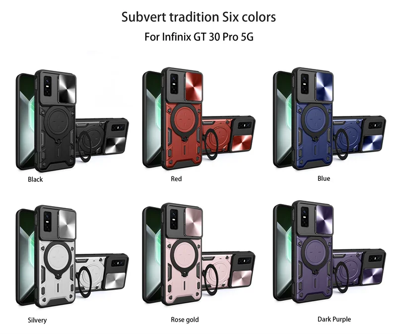 Enhanced Protective Magnetic Ring Stand Armor Back Cover