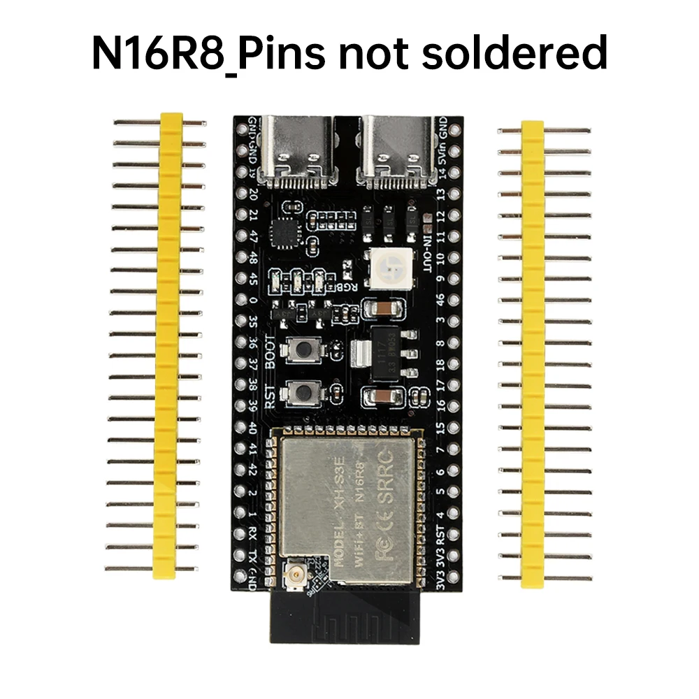 ตัวเลือกสินค้า ESP32-S3-N16R8/N8R2 บอร์ดพัฒนา Wi-Fi และบลูทูธ พอร์ต Type-C คู่พร้อมตัวเชื่อมต่อเสาอากาศ