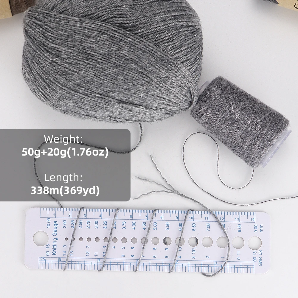 2Set Luxurious All-Cashmere Versatile Worsted Yarn-Hand Knitted, Soft Comfortable-For High-end Garments, Scarves,Hats & Sweaters 4