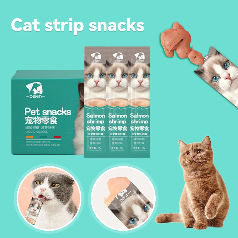 Cat Wet Food Strips 30 PCS 3 Flavours