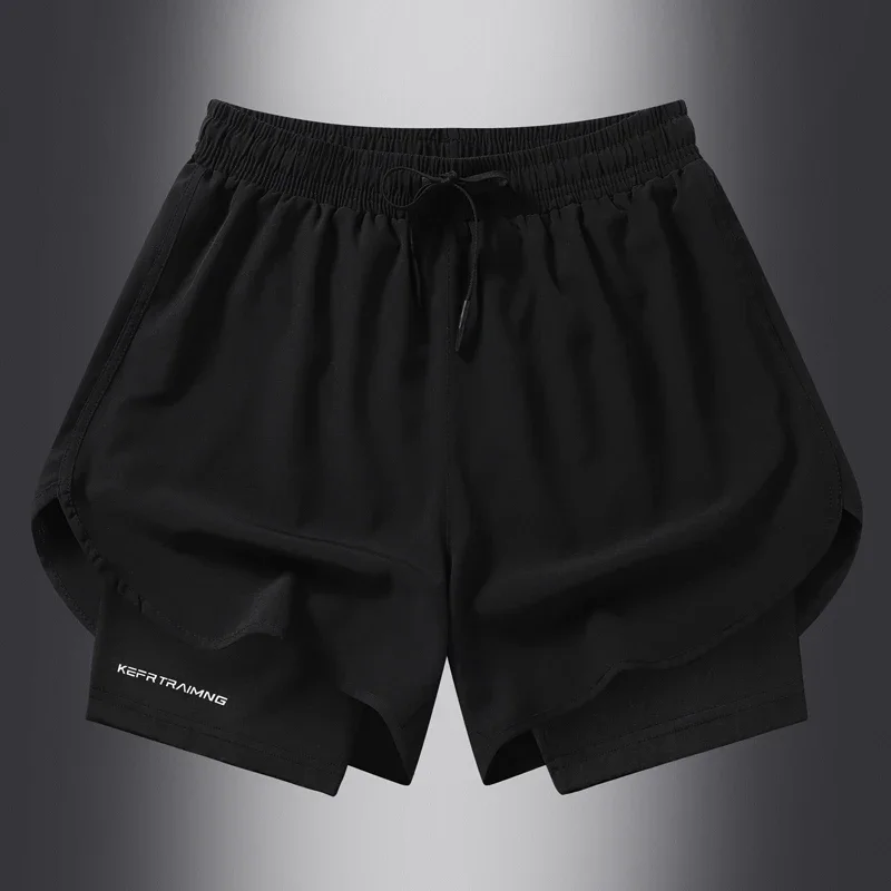 Track Shorts Man Running Training Fake Two Pieces Summer Men's and Women's Quick Drying Three Point Fitness Lining Sports Shorts 4