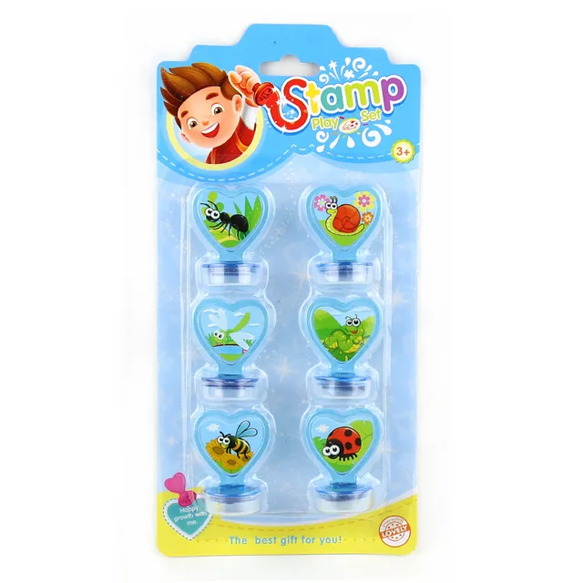 6pcs Paw Patrol Pattern Cartoon Stamp Children's Toy Stamp Elementary School School Supplies Anime Action Figures Children Toys Boy blue