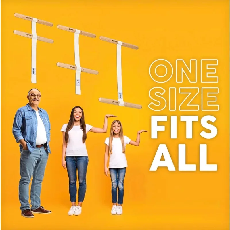 Beech Wood Handle Resistance Strap Portable Stretching Stick Yoga Fitness Stretching Device Gymnastics Stretching Equipment