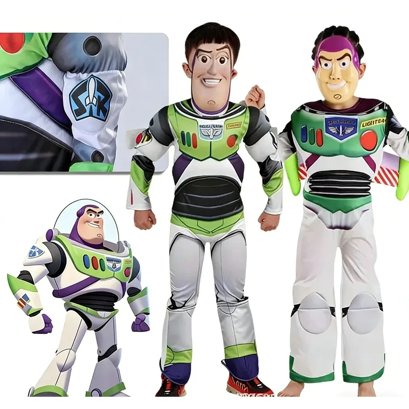 Buzz Lightyear Cosplay Anime Toy Story Cosplay Costumes Muscle Jumpsuit Mask Wings Buzz Halloween Party Cos Cowboy Anime Costume