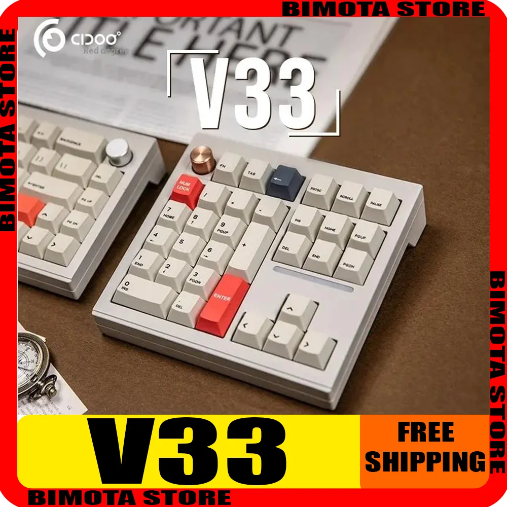 Cidoo V33 メカニカルキーボードトライモードワイヤレスカスタムノブ