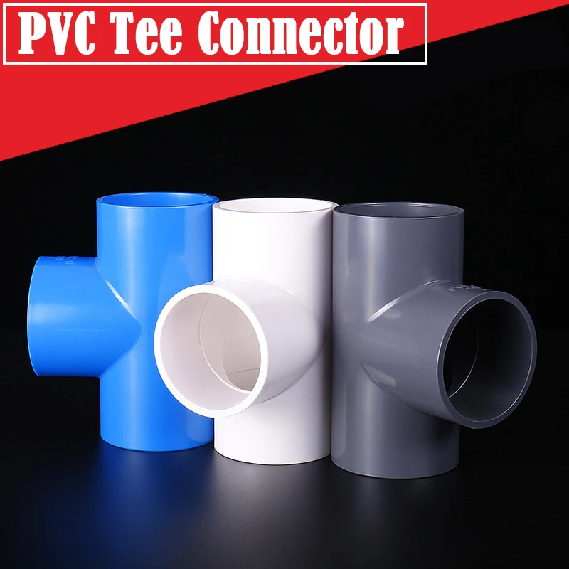 

5Pcs/Lot Inner Dia20~90mm PVC Pipe Tee Connector Aquarium Fish Tank Adapter Garden Water Supply Tube Joints Irrigation Fittings