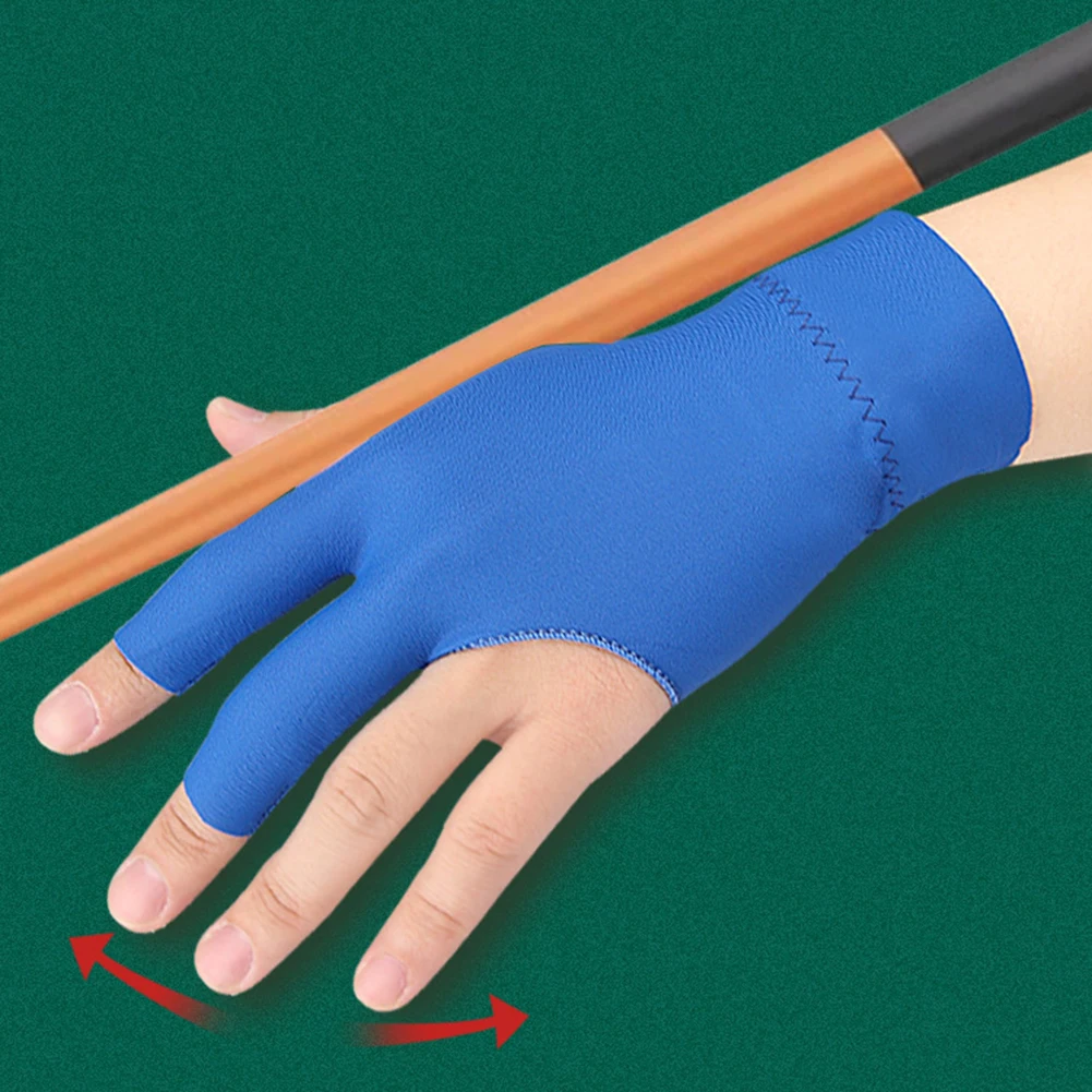 3 Fingers Pool Gloves Batting Gloves Ultra Silky Left/Right Hand Breathable Anti Slip Elastic Snooker Billiard Training