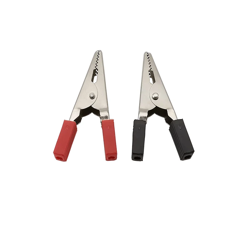Metal Crocodile Clip Red Black Plastic Handle Alligator Clamps Electronic Test Probe Clips Length 45mm 10Pcs