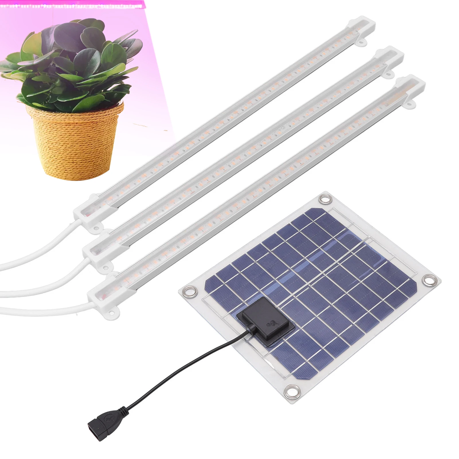 Battery Operated Grow Light TAURKENAM Wolezek Grow Lights For Indoor Plants  Full Spectrum, LED Grow Light With Adjustable Stand And Sturdy Clip,  5-Heads Plant Grow Lights Indoor With Auto Full Spectrum Led, image size:1601x1601