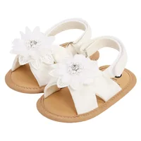 ZJLJAYCHOU Baby Girls Princess Sandals Rhinestone Flower Anti-Ski Soft Sole Walking Shoes Princess Flat Shoes Summer Sandals 5