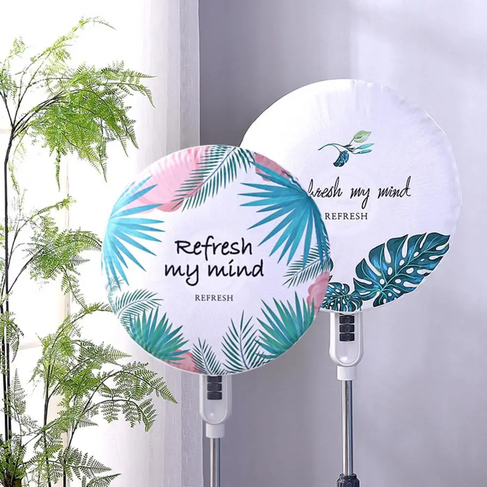 Fan Cover Universal Electric Fan Cover No Odor Multifunctional Leaves Letter Print Electric Protective