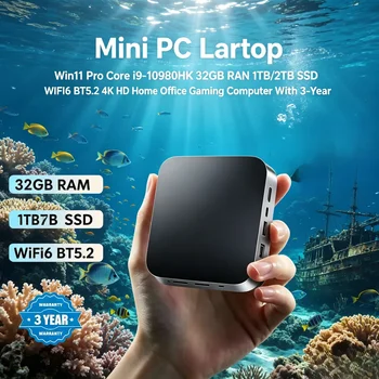 Mini PC Laptop Win11 Pro Core i9-10980HK 32GB RAM 1TB/2TB SSD WiFi6 BT5.2 4K HD Home Office Gaming 3-Year Warranty 1