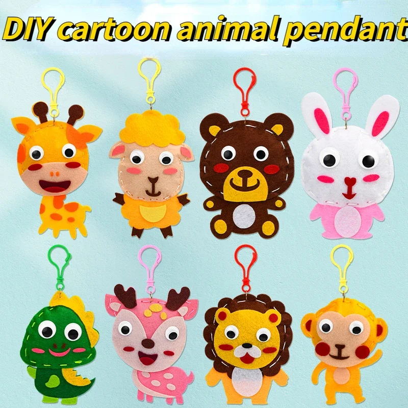 

DIY Animal Pendants Toys Montessori Arts Crafts Non-woven Handicrafts Creativity Early Education Toy for Kids Newyear Gift