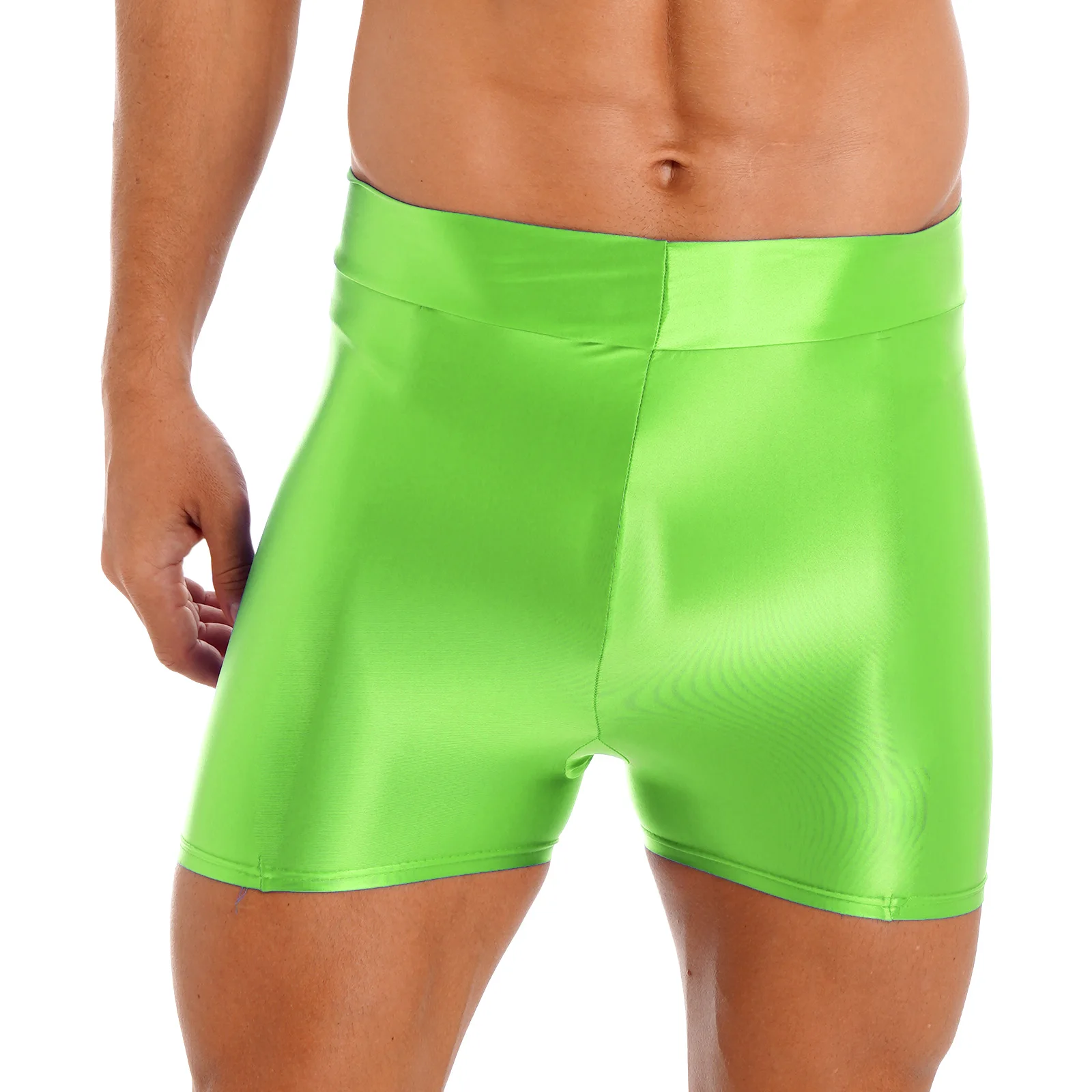 

Men's Swimsuit Glossy Swimming Shorts Swimwear Smooth Elastic Short Leggings water park pool party Sports Swimsuit Shorts