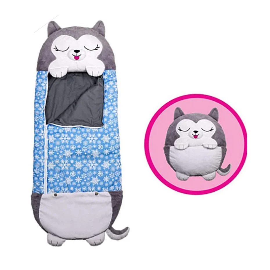 Sac de couchage de dessin animé pour enfants, sacs de nuit doux et paresseux pour bébés, poupée en peluche, oreiller, sac de couchage pour garçons et filles, cadeau d'anniversaire