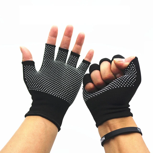 Half Finger Breathable Riding Cycling MTB Hiking Fitness Knitted Antiskid Gloves 4