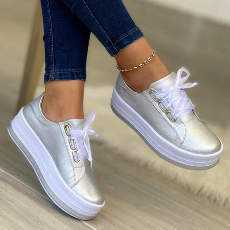 Fashion New Black Female Sneakers Breathable Non-Slip Sports Women Shoes Round Toe Platform Chaussure Footwear Mujer Zapatos