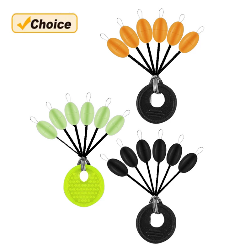 60pcs 10 Group Set Big Rubber Space Beans Carp Fly Fish Rubber Oval Stopper Float Fishing Carp Stopper Bobber Olive Tools