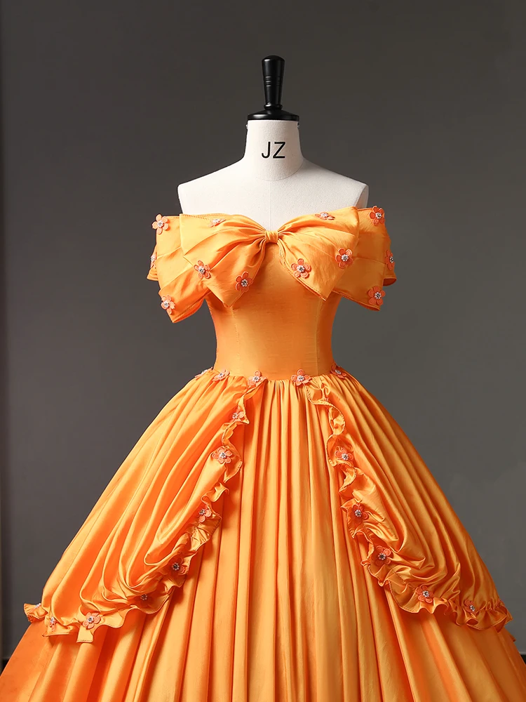 100% real orange cosplay court long medieval dress Renaissance Gown  princess cosplay Victorian/Marie Antoinette bell ball gown| | - AliExpress
