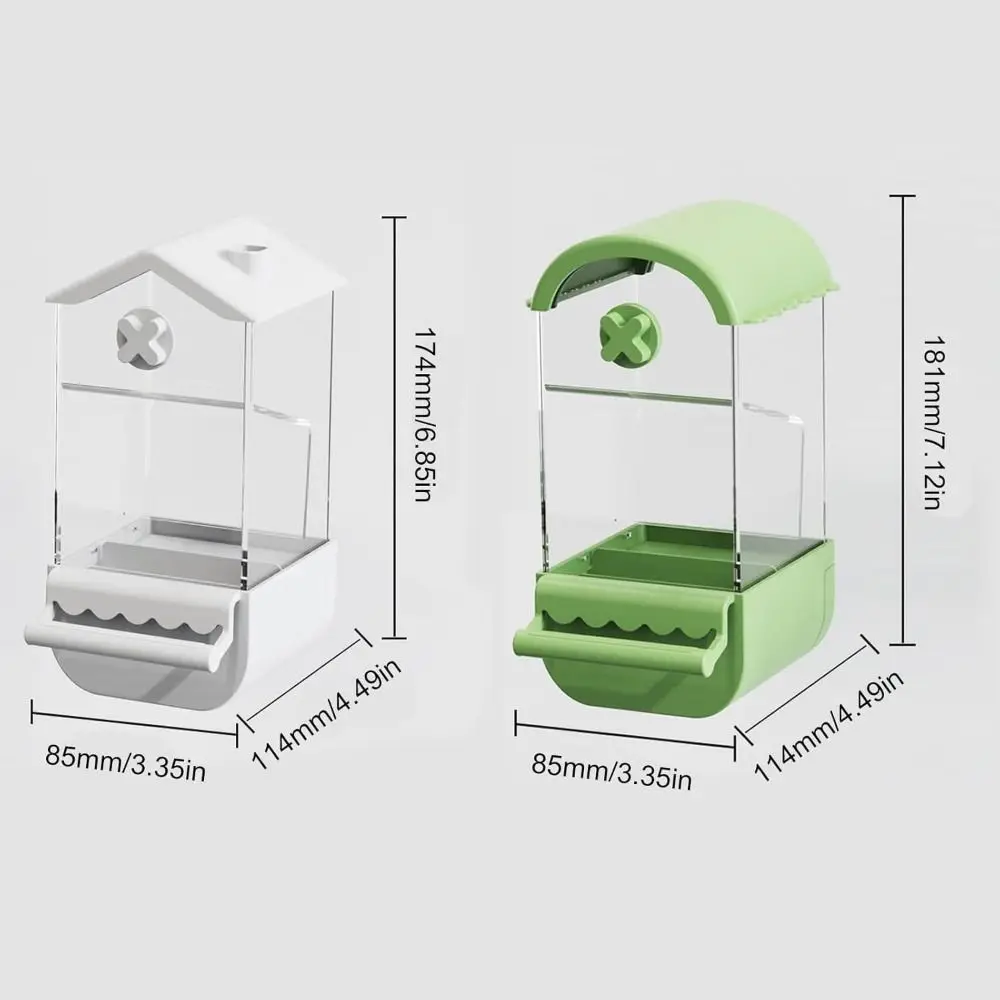 Anti-splash Parrot Automatic Feeder Hanging Large Capacity Bird Feed Box for Cage No Mess Waterproof Birds Food Container