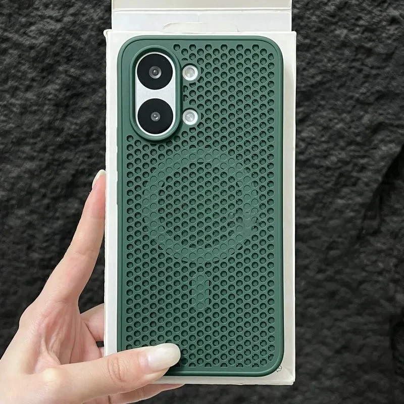 Enhanced Cooling Heat Dissipation Mesh Magnetic Case with Breathable Hard Cover