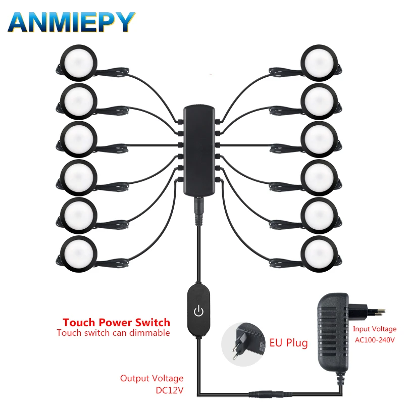 LED ภายใต้ตู้โคมไฟ DC12V 3W 5W สีดํารอบตู้เสื้อผ้าแสงตู้ไฟในร่มสําหรับภายใต้ตู้ครัวบ้าน 1