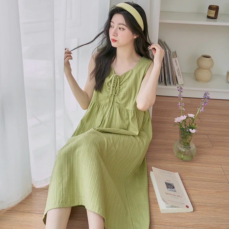 2023 Sexy Sleeveless Nightdress Women Night Dress Nightgowns Womens Summer Breathable Dress Pajamas Sleepwear Nightwear Outwear ladies wrap dress women nightwear breathable lace lightweight lingerie sleepwear nightdress robe satin soft sexy